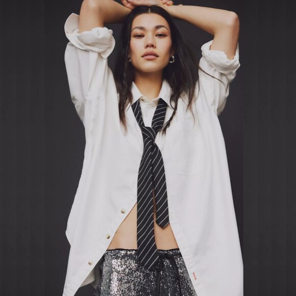 Free People We The Free Freddie Button Up Shirt in Optic White, XS NWT - Picture 6 of 15